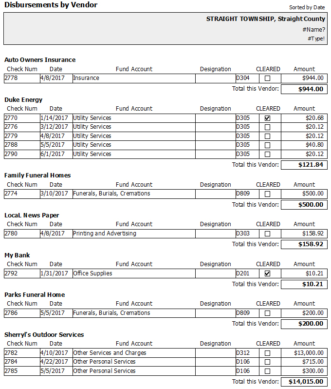 vendordisbursememnts